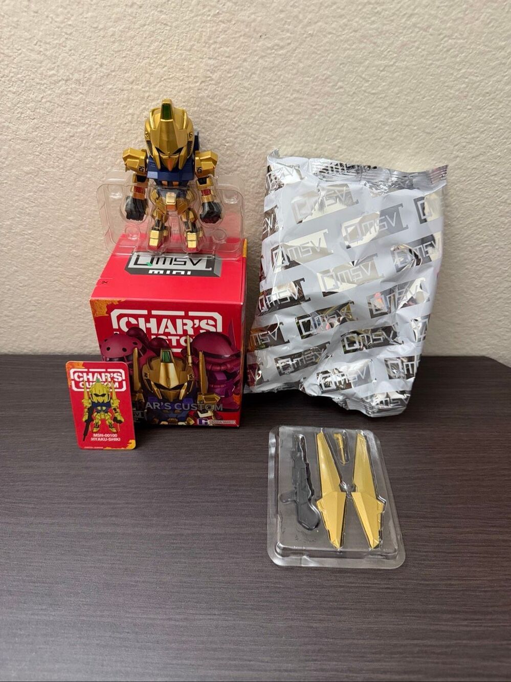 BANDAI QMSV Mini Gundam Chars Custom Blind Box Figure - Hyaku-Shiki (Golden)